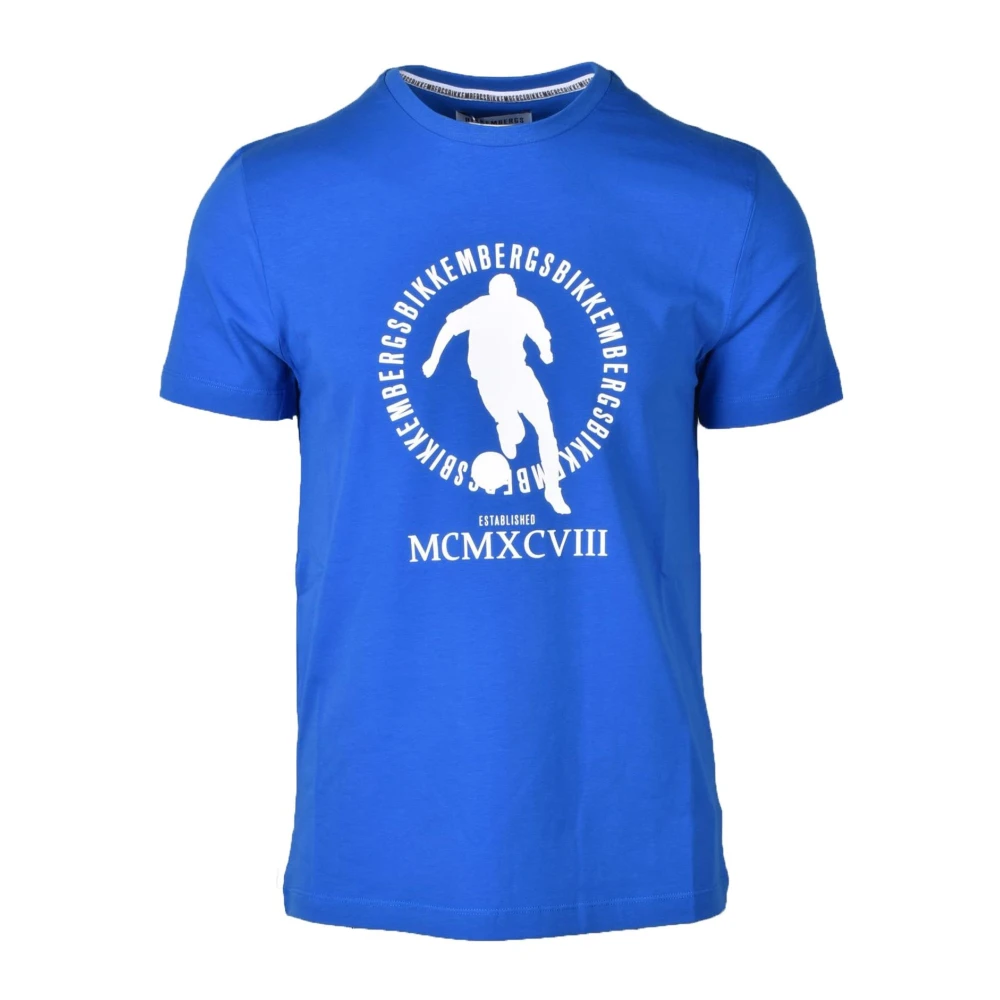 Bikkembergs Katoen Elastaan T-shirt Blue Heren