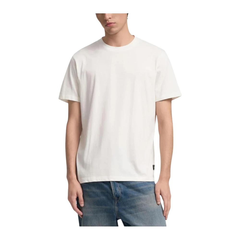 Replay Men's White T-Shirts, L, Round Neck Cotton T-Shirt With Short Sleeves