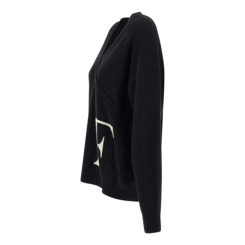 Elisabetta Franchi Daily Wollen Trui Zwart Black Dames