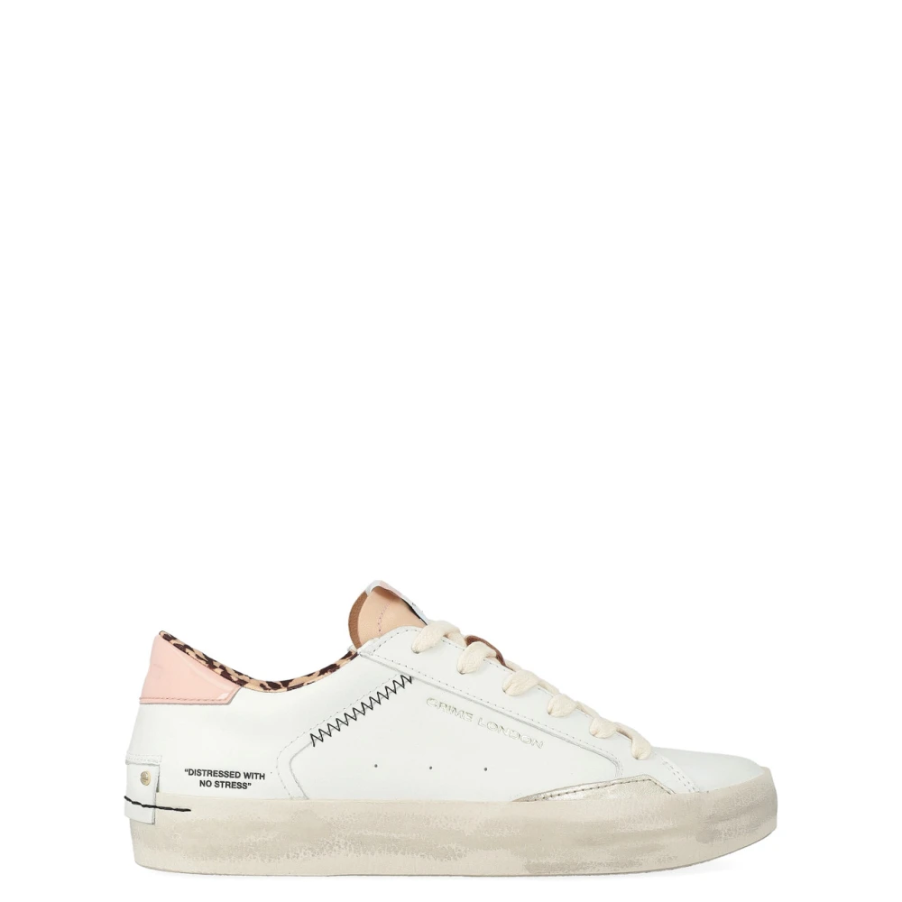 Crime London Women's White Sneakers, 7 Uk, Distressed Sun Tan
