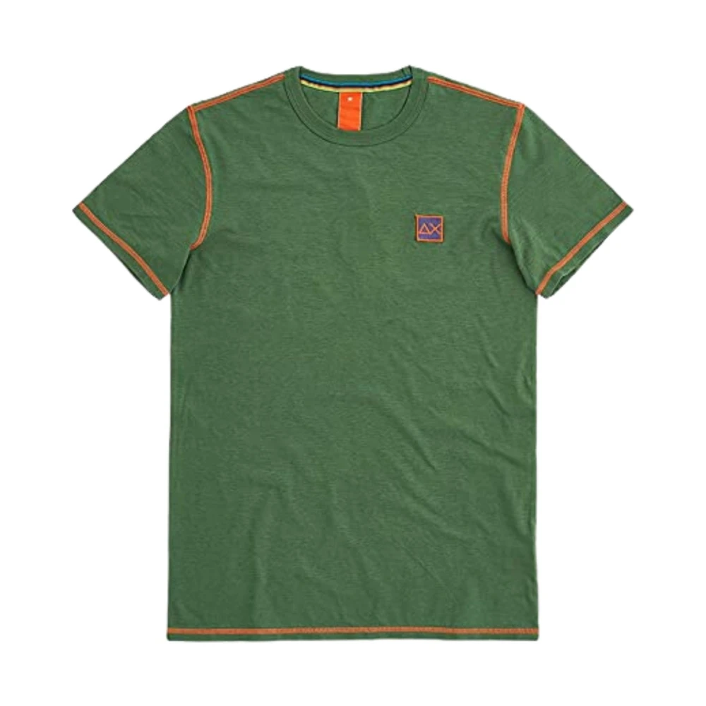 Sun68 Uomo Verde T-Shirt In Cotone A Maniche Corte - Immagine 1
