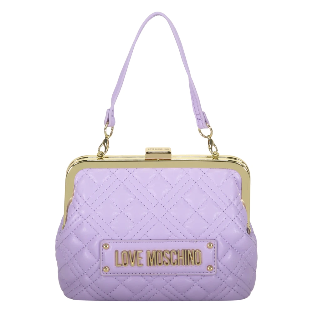 Love Moschino Gewatteerde Handtas met Afneembare Band Purple Dames