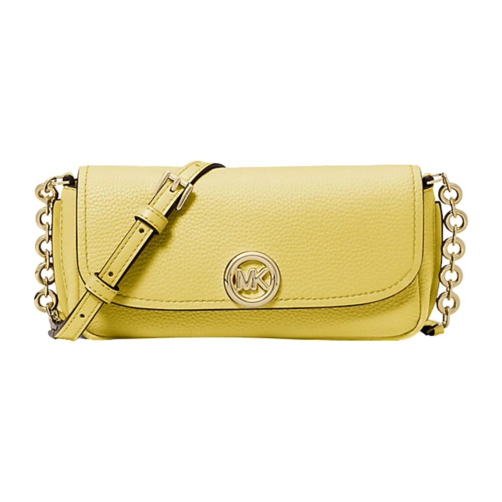 Michael Kors Women's Yellow Cross Body Bags, One Size, Nolita Small Pebbled Leather Crossbody Bag