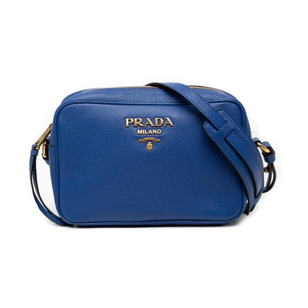 Prada Vintage Women's Blue Pre-Owned Camera Crossbody Bag