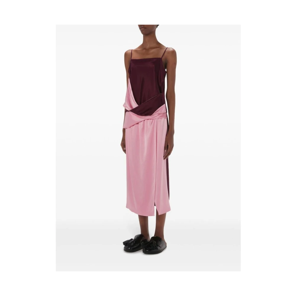 JW Anderson Roze Satijnen Gedrapeerde Rok Pink Dames