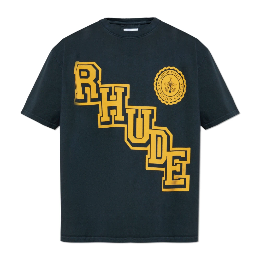 Rhude Men's Black T-Shirt With Print