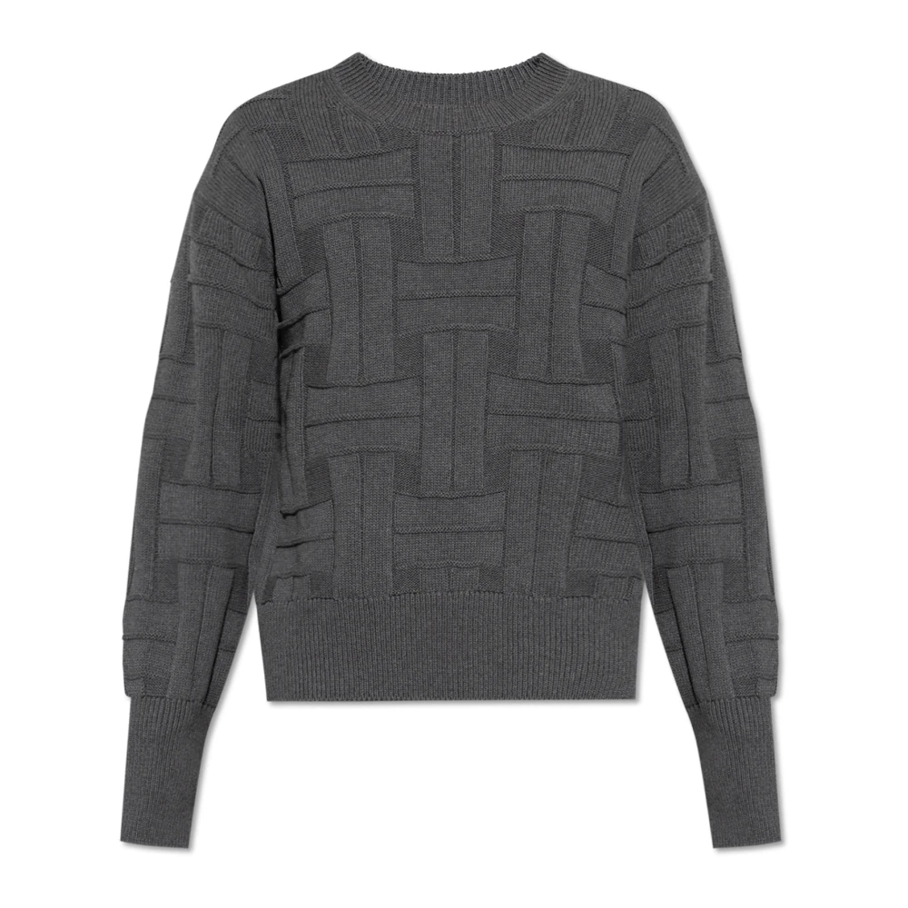 Kenzo Men's Gray Round-Neck Knitwear, M, Jumper With A Crew Neck