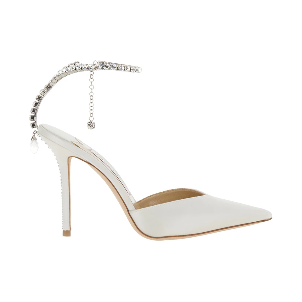 Jimmy Choo Women's White Pumps, 5 Uk, Heeled Sandals Saeda 100