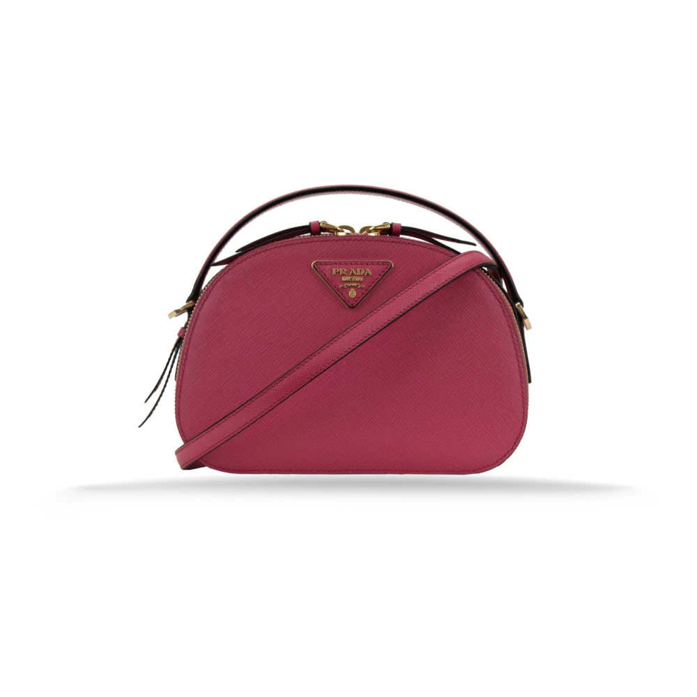 Prada Dames Saffiano Leren Schoudertas Pink Dames