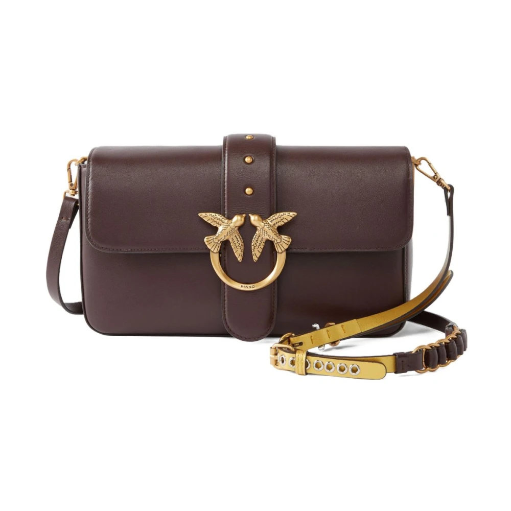 Pinko Women's Bordeaux/Red Love Birds Shoulder Bag