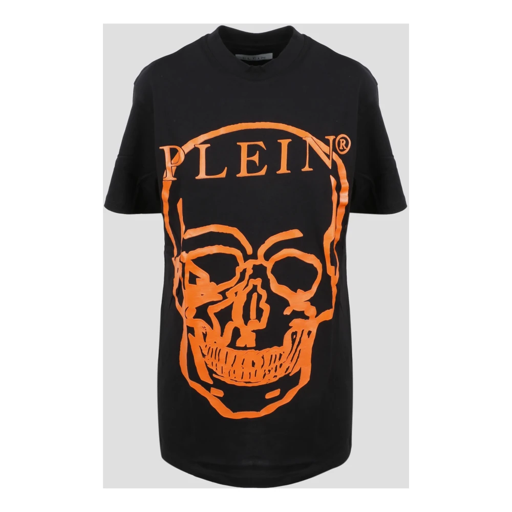 Philipp Plein Jersey t-shirt ronde nek ss schedel en plein Black Dames