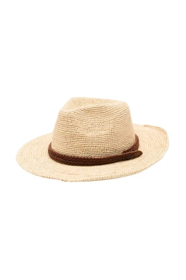 Solhatt med flätat band
