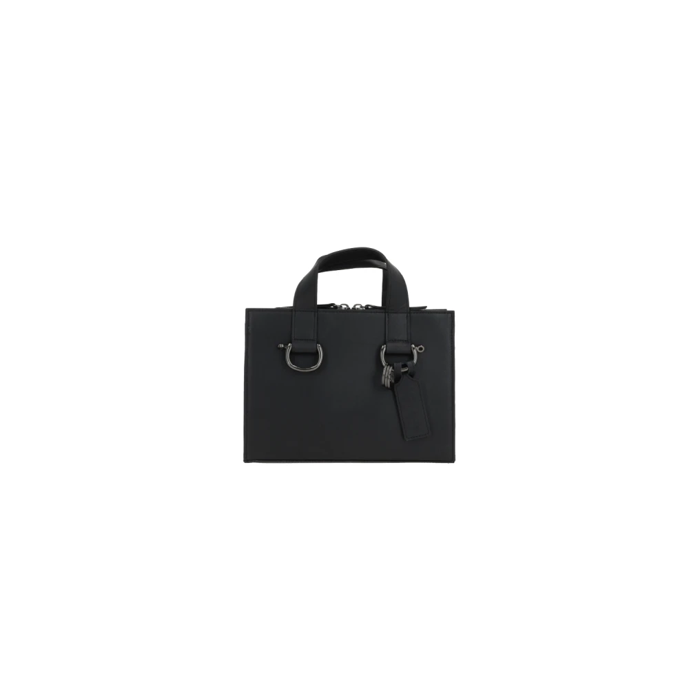 Yohji Yamamoto Zwarte leren tas met rits Black Dames