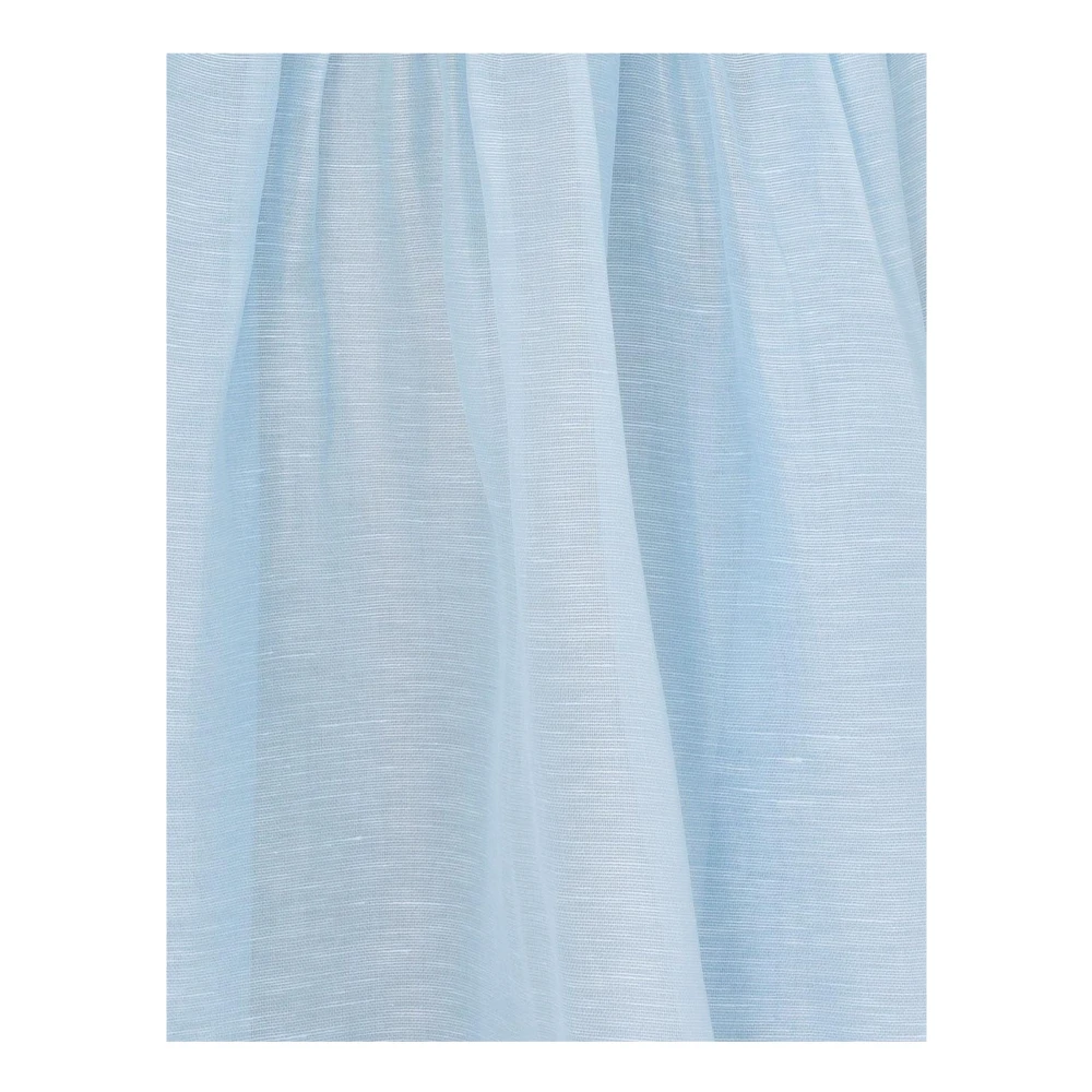 Zimmermann Heldere Blauwe Zijden Linnen Midi Jurk Blue Dames