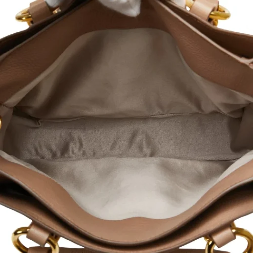 Miu Pre-owned Leather handbags Beige Dames