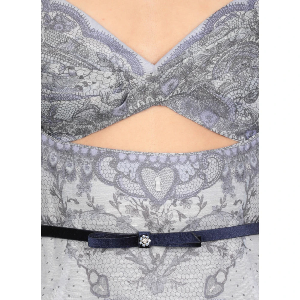 Zimmermann Lichtblauwe Zijden Linnen Jurk Multicolor Dames