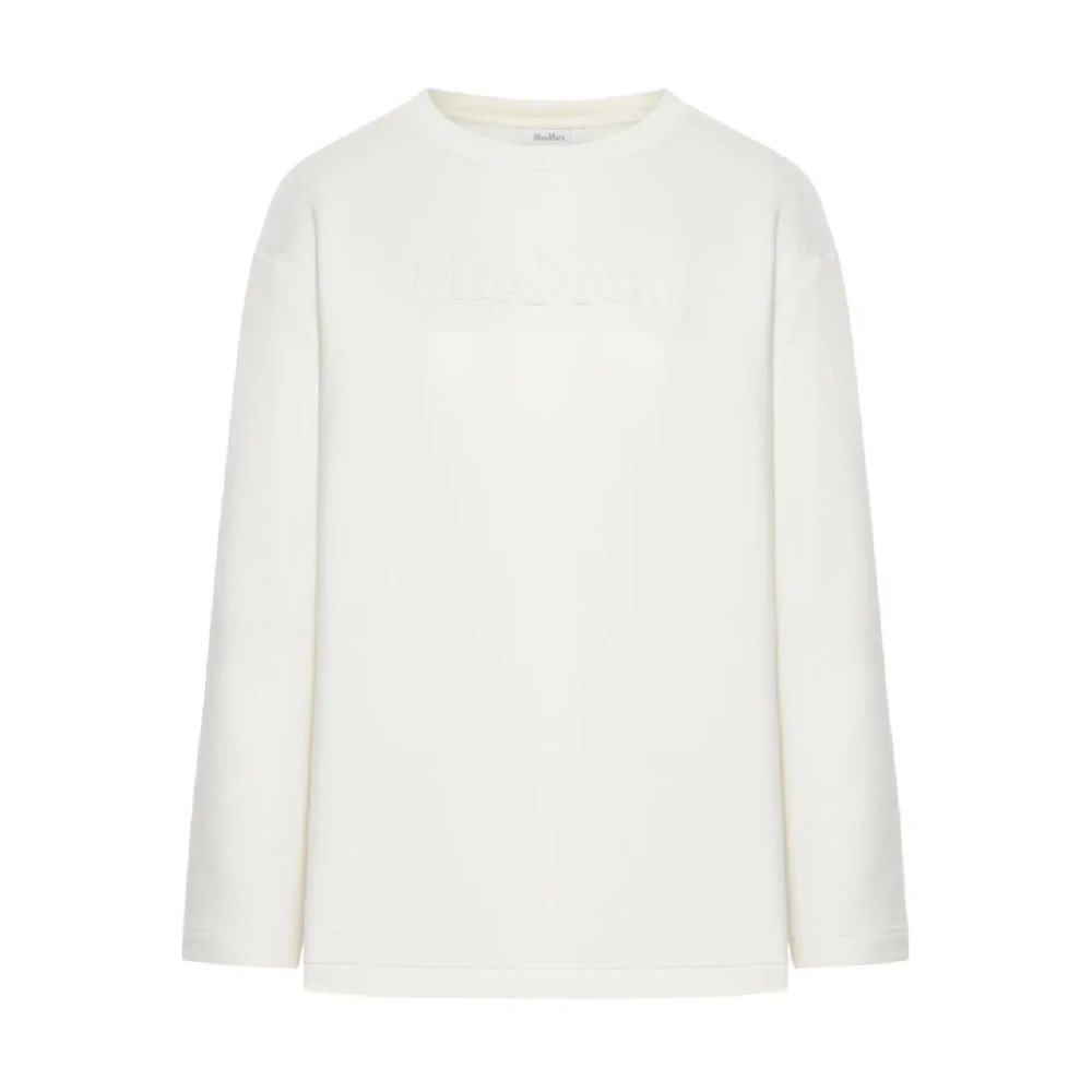 Max Mara Women's White Luxury Silk-Cotton Blend Sweatshirt