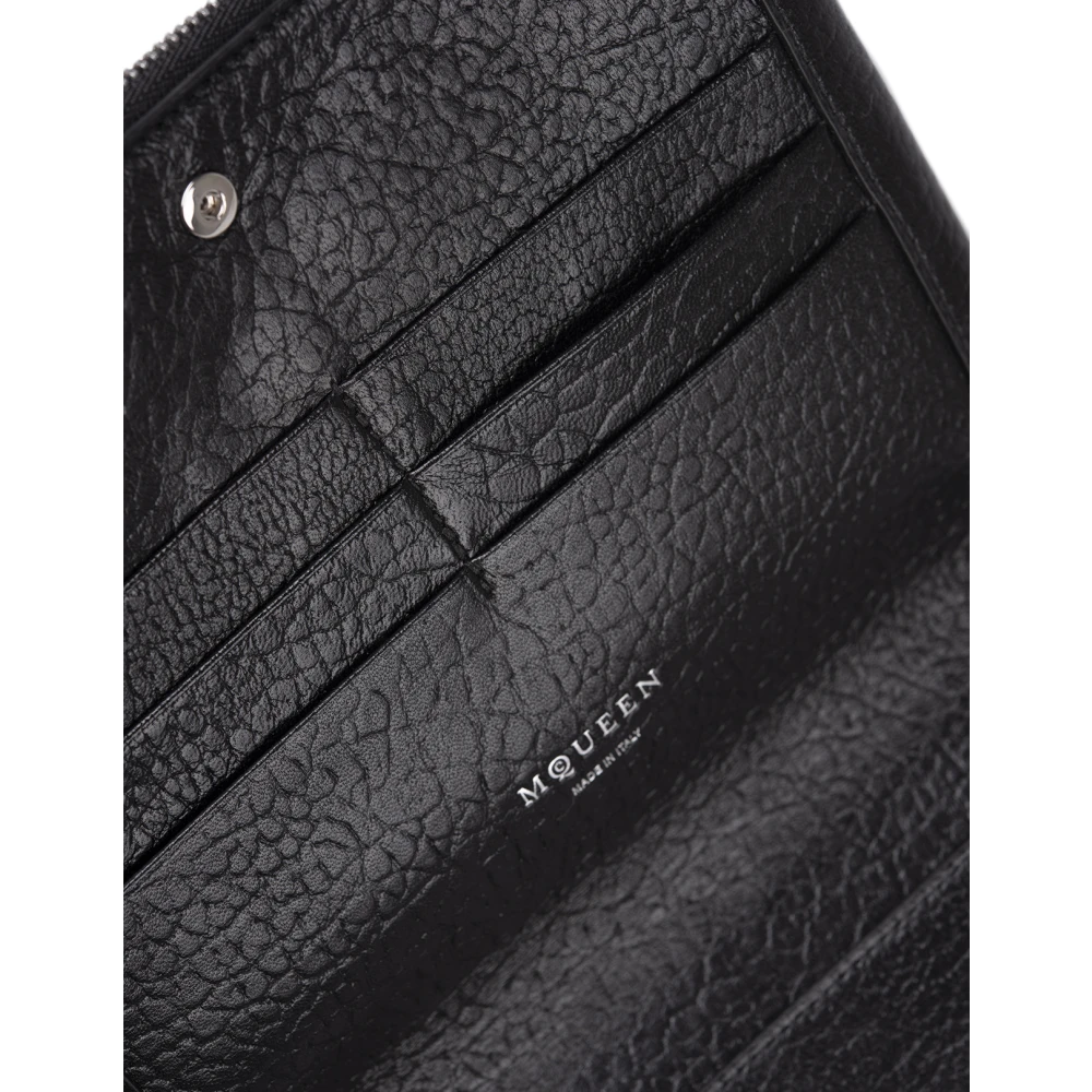 alexander mcqueen Zwarte Korrelige Leren Clutch Tas Black Heren