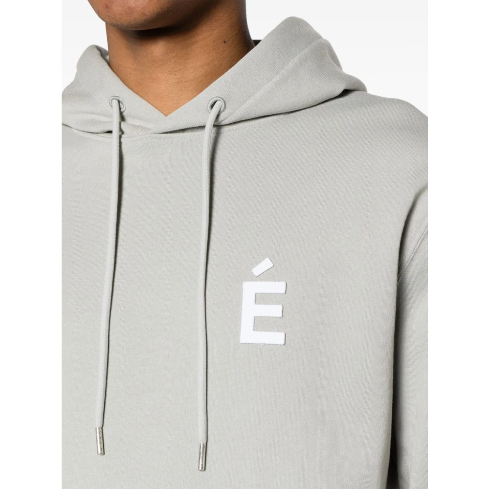 Études Organische Katoen Logo Patch Hoodie Gray Heren