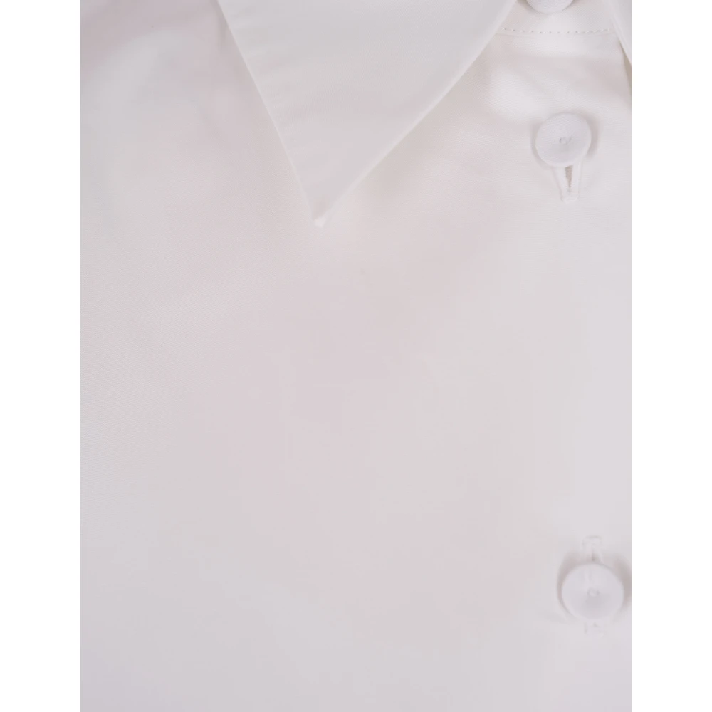 Jil Sander Witte Katoenen Poplin Cropshirt White Dames