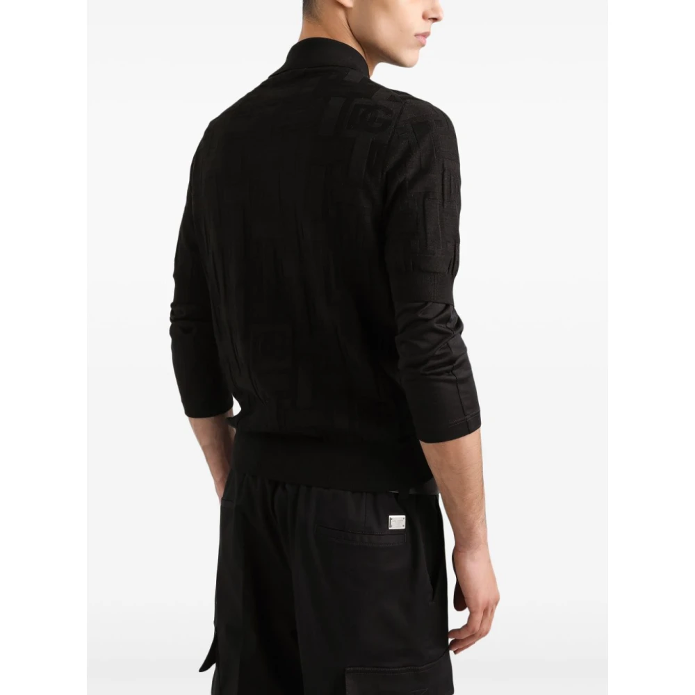 Dolce & Gabbana Zwarte Ribgebreide T-shirts en Polos Black Heren