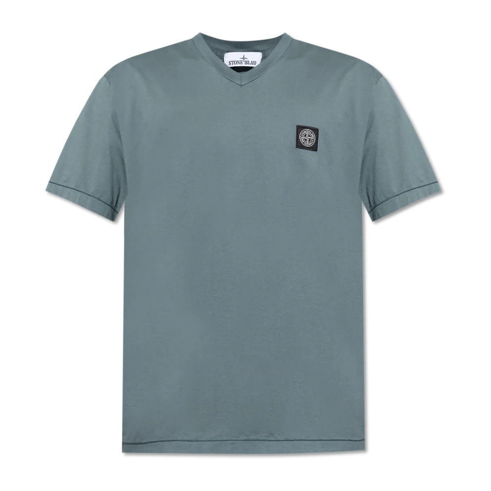 Stone Island V-hals T-shirt Gray Heren