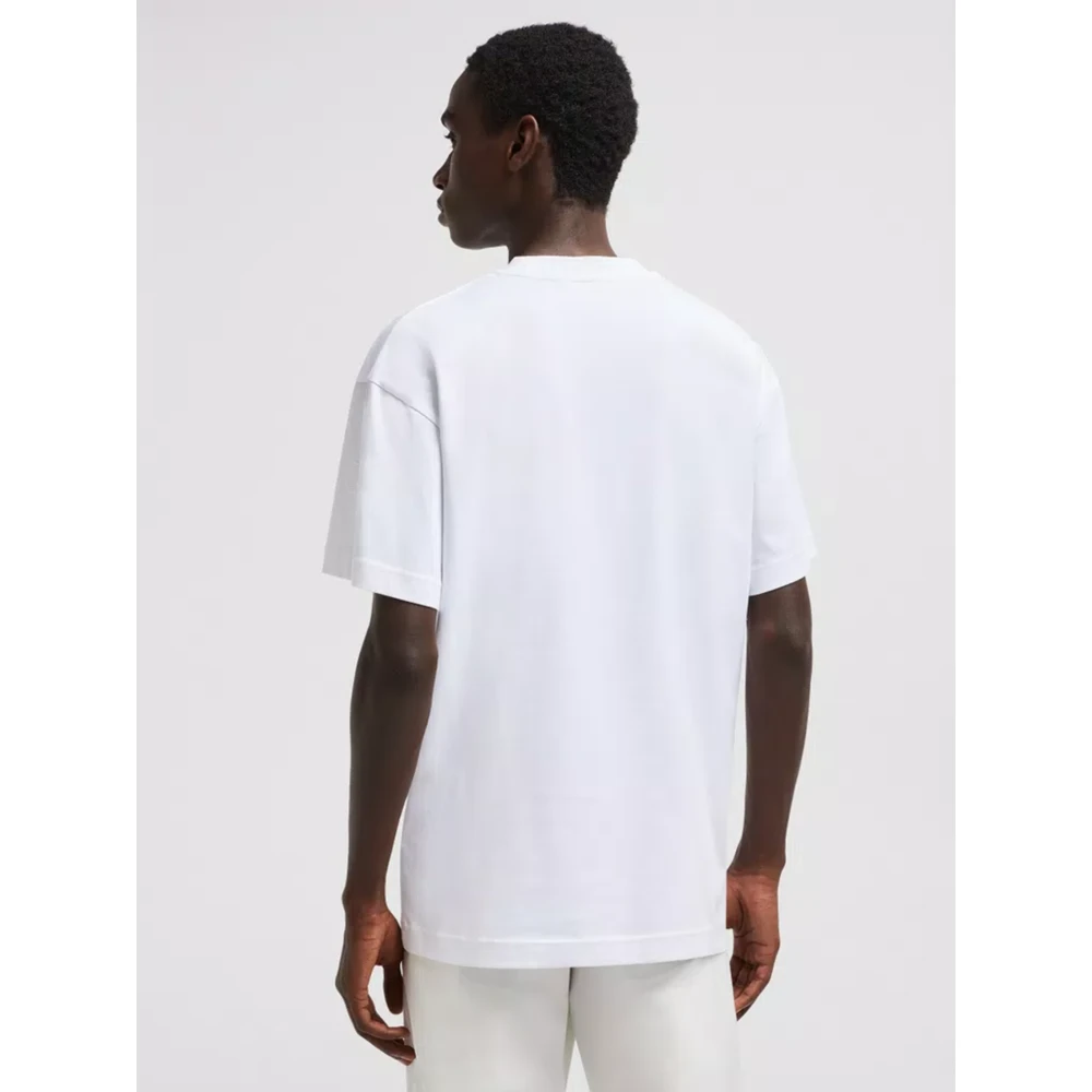 Moncler Witte T-shirts en Polos met Logo White Heren