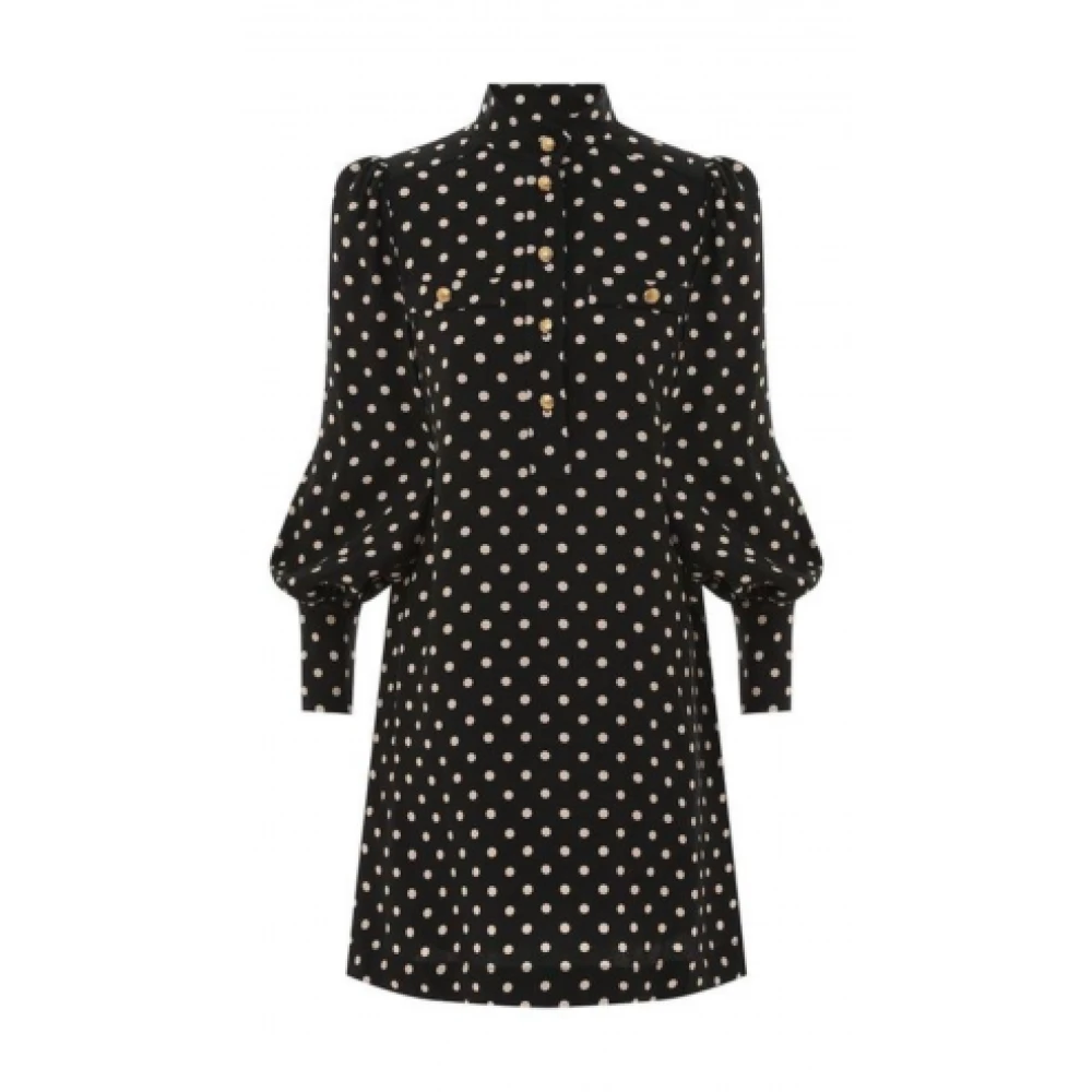 Zimmermann Polka Dot Viscose Jurk Elegant Black Dames