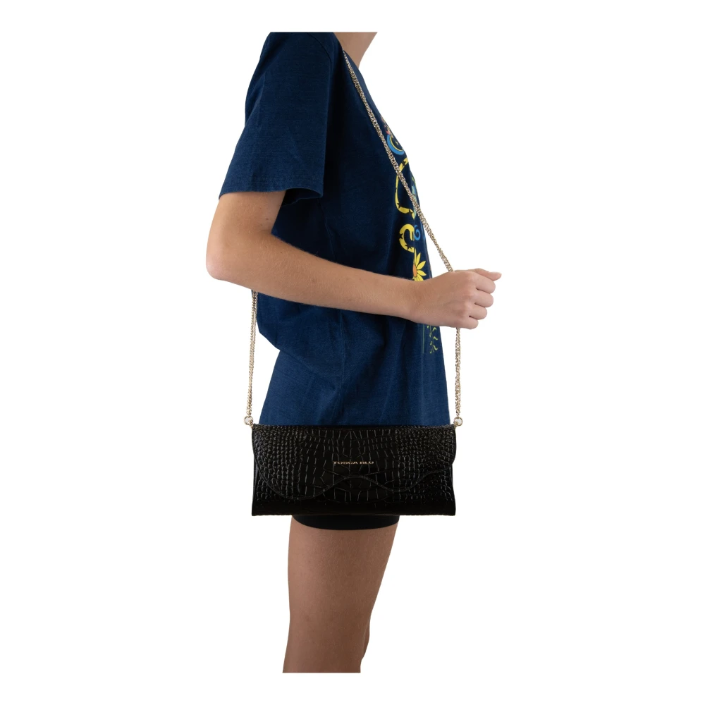 Tosca Blu Dames Schoudertas met Magneetsluiting Black Dames