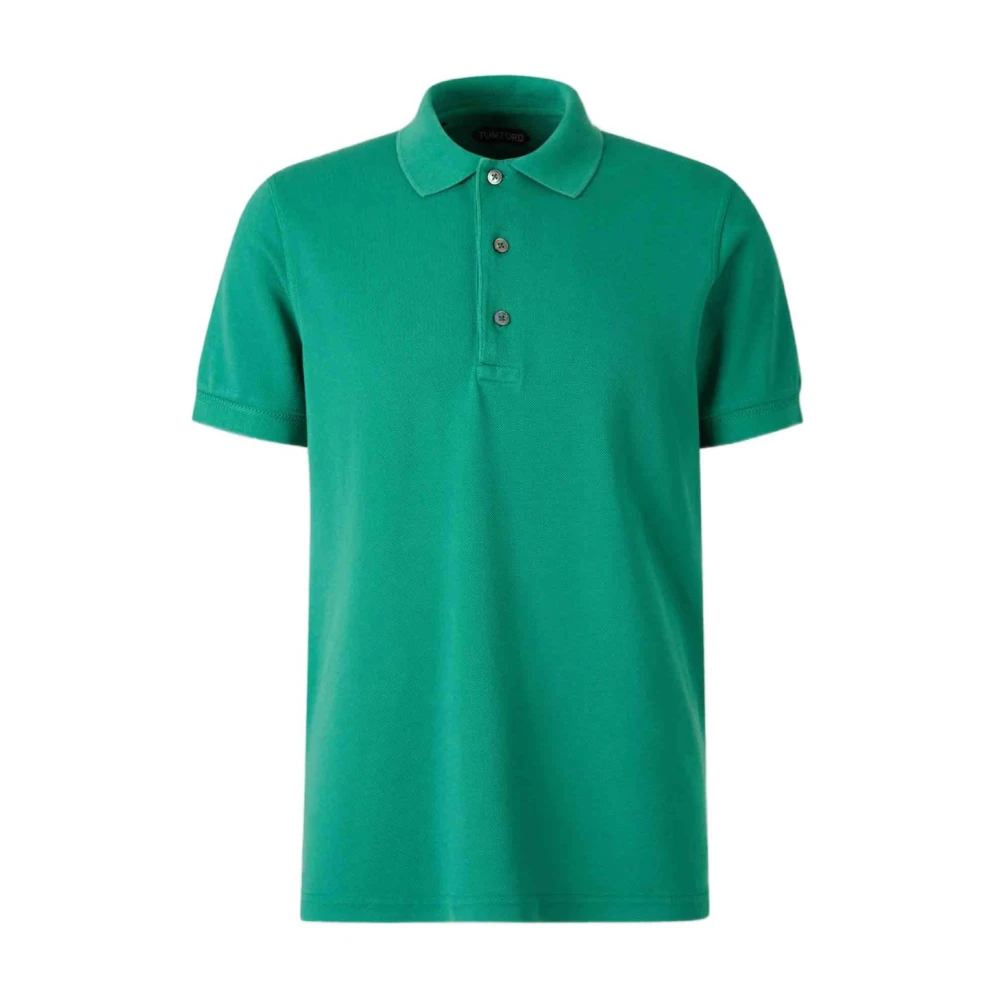 Tom Ford Men's Green Polo Shirts, 2XL, Piquet Polo