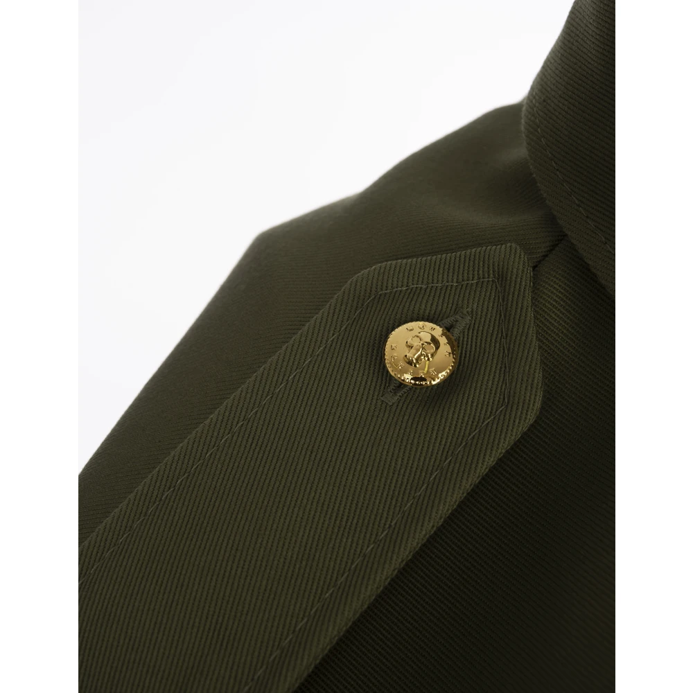 alexander mcqueen Groene Militaire Geknipte Shirt met Gouden Accenten Green Dames