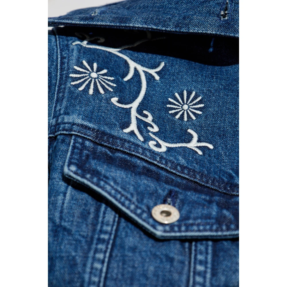 Kenzo Spijkerjas met wollen kraag Blue Dames