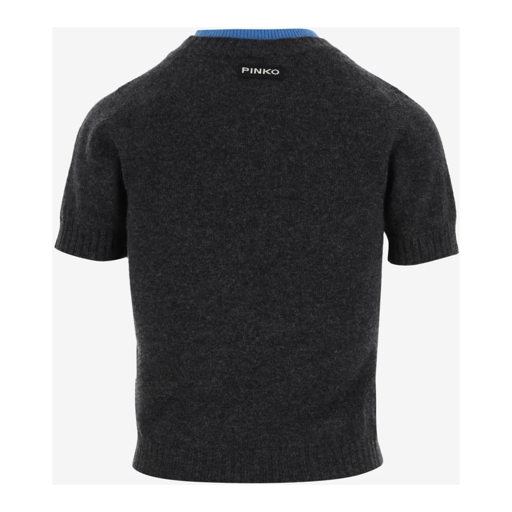 pinko Wol Cashmere Crew Neck T-shirt Gray Dames