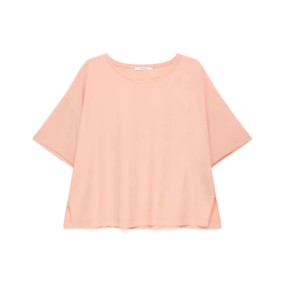Maliparmi Women's Pink Blouses, L, Fluid Crepe Shirt