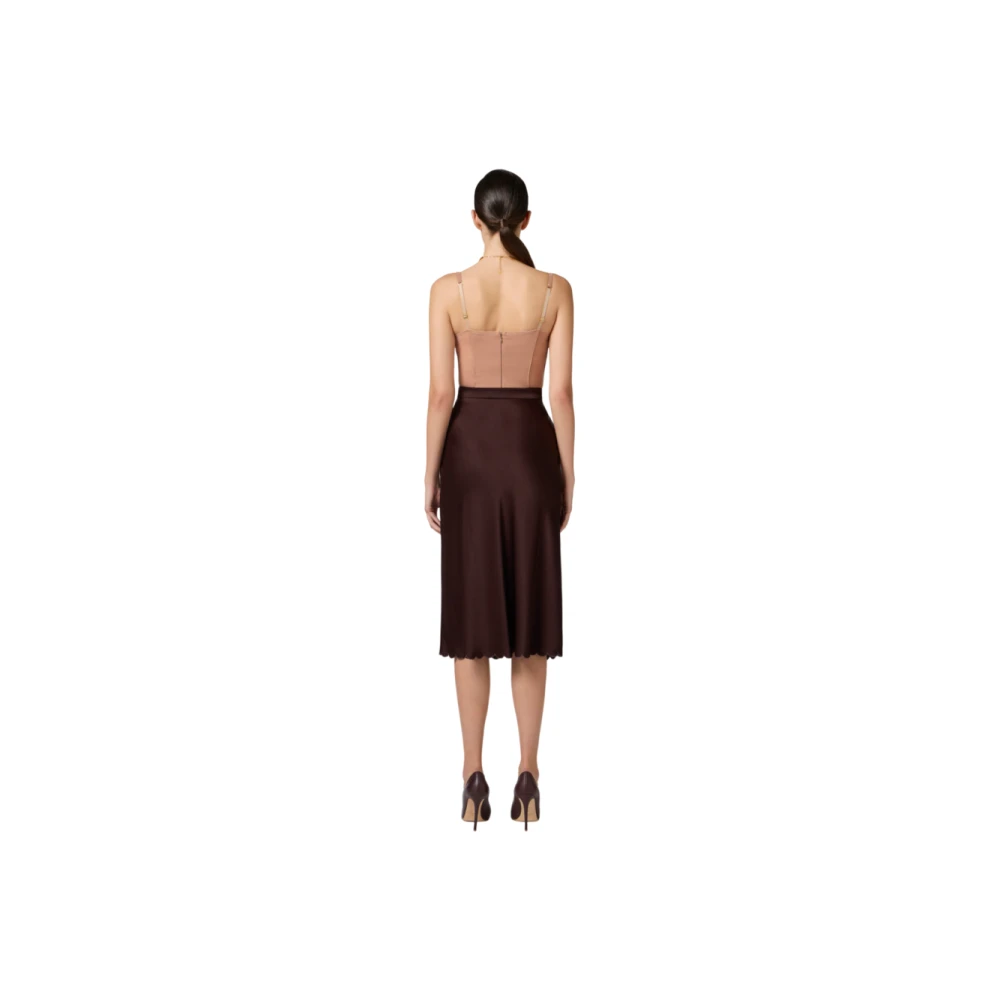 Elisabetta Franchi Nude Bustier Body Lingerie in Stretch Tule Beige Dames
