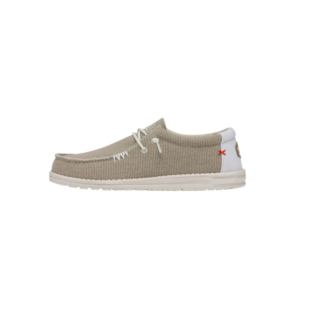 Hey Dude Beige Laced Shoes, Male, 10 Uk, Breathable And Durable Casual Mocassin Wally Braided