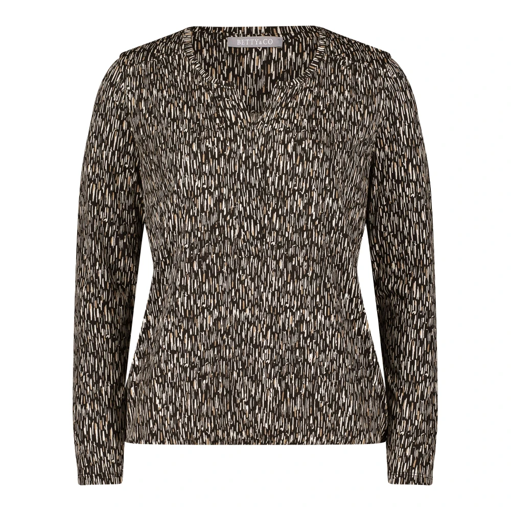 Betty & Co Blouse shirt met elastische taille Black Dames