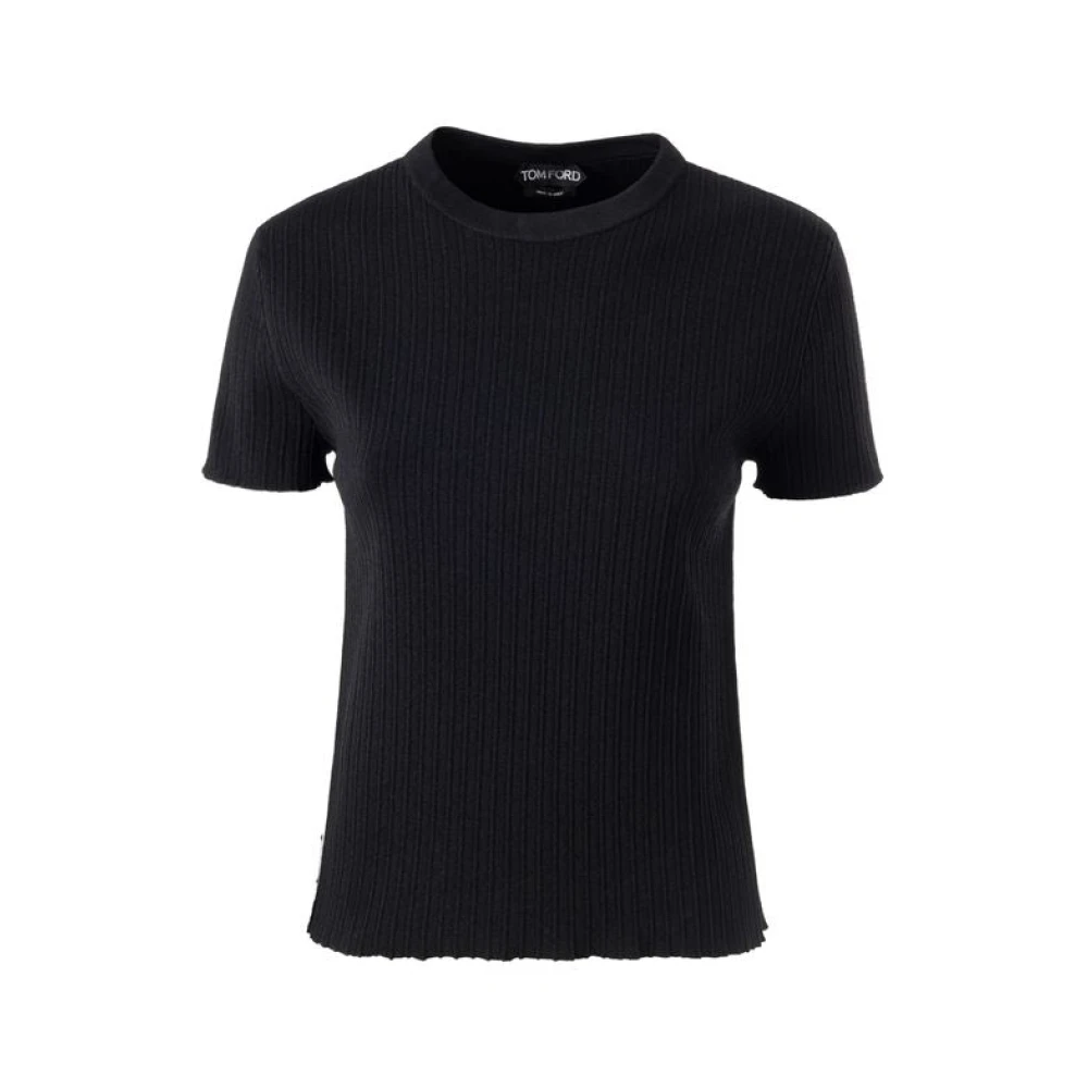 Tom Ford Black Silk T-Shirt - Male - T-Shirts - S - Tops