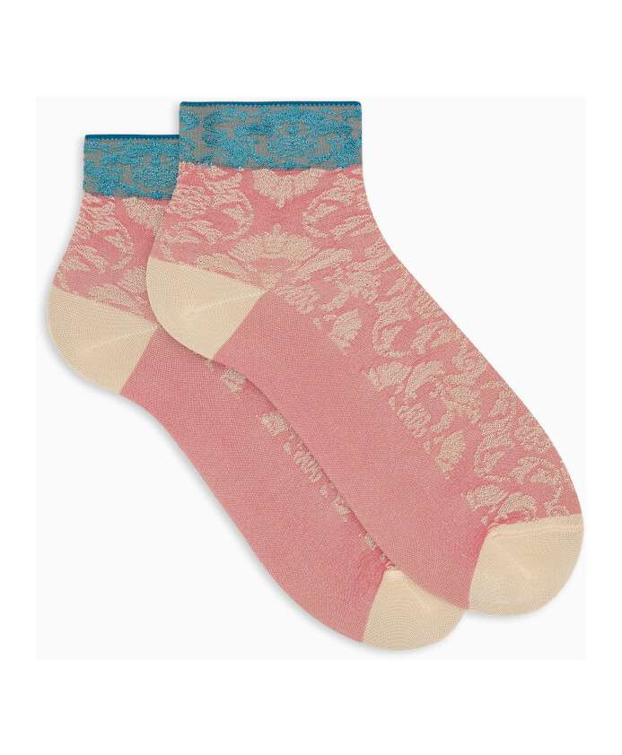 chaussettes-ultra-courtes-en-viscose-fuchsia-pour-femmes-avec-motif-brocart