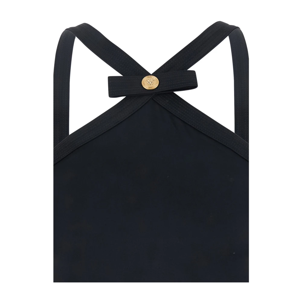 Versace Zwarte Medusa Head Badpak Tech Stof Black Dames