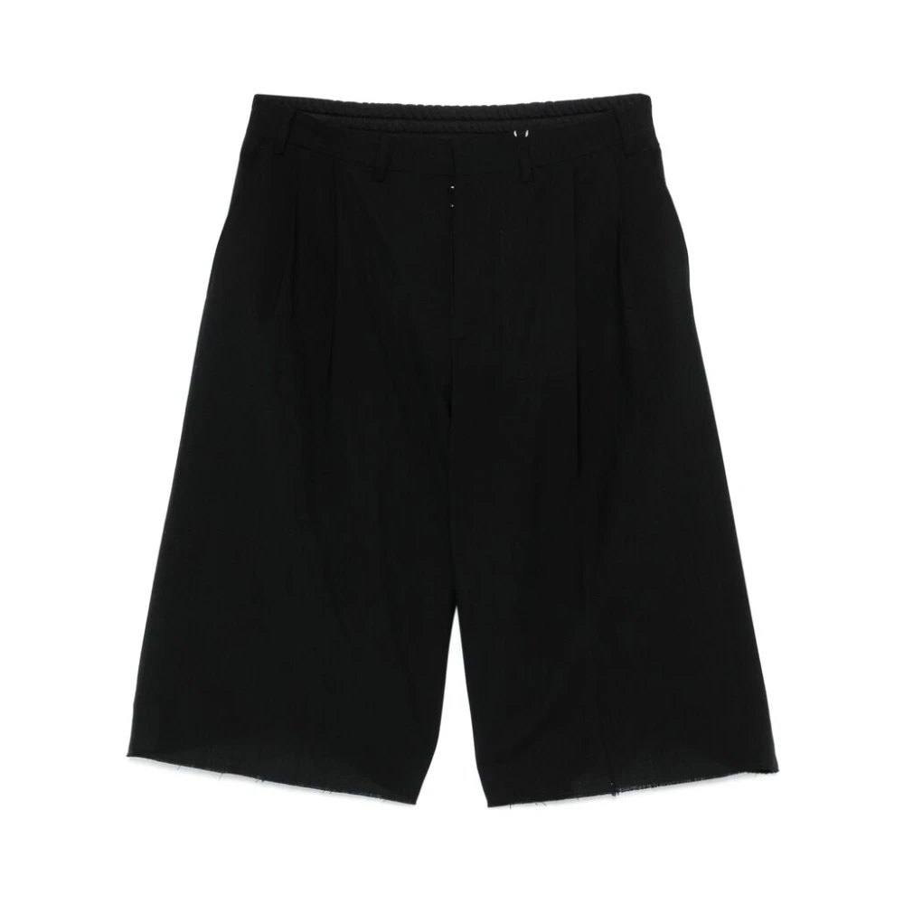 MM6 Maison Margiela Zwarte broek met knoopsluiting aan de voorkant Black Heren
