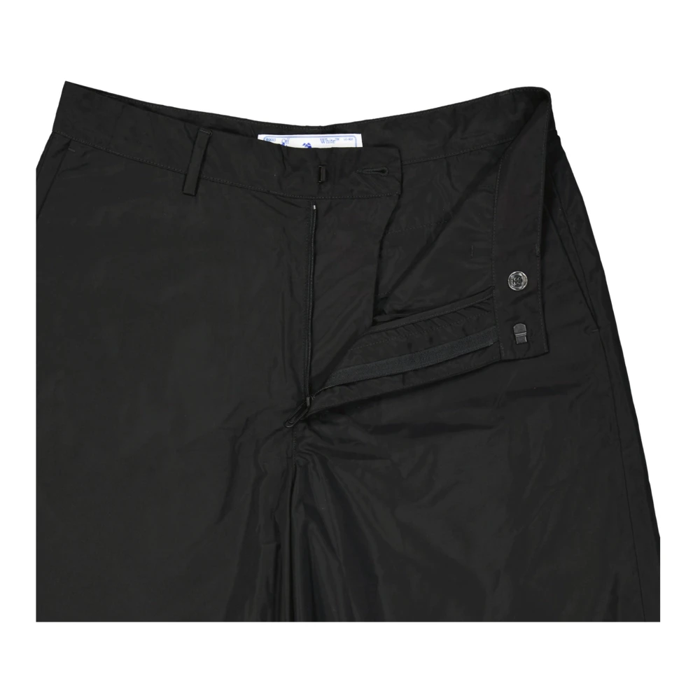 Off White Casual Shorts met Zakken en Rits Black Heren