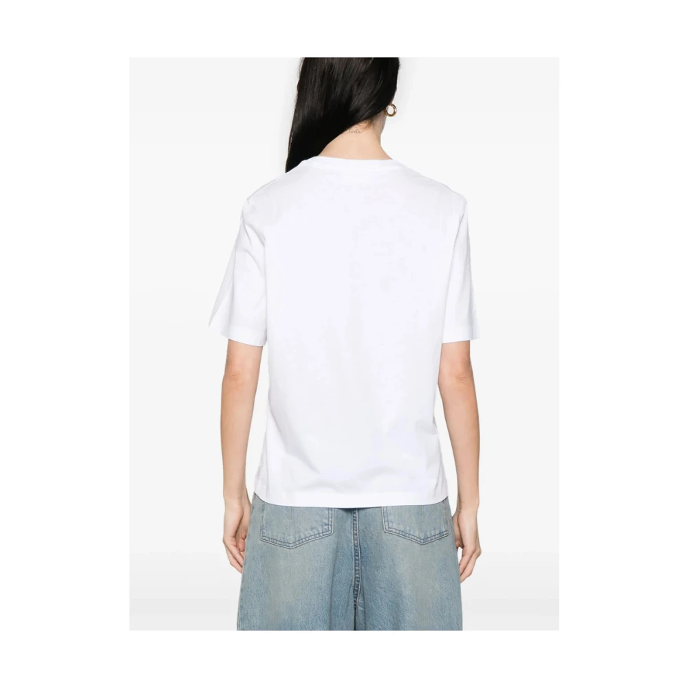 Maison Kitsuné Witte Crew Neck Korte Mouwen T-shirt White Dames