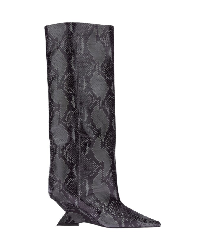 botte-tube-en-cuir-imprime-python