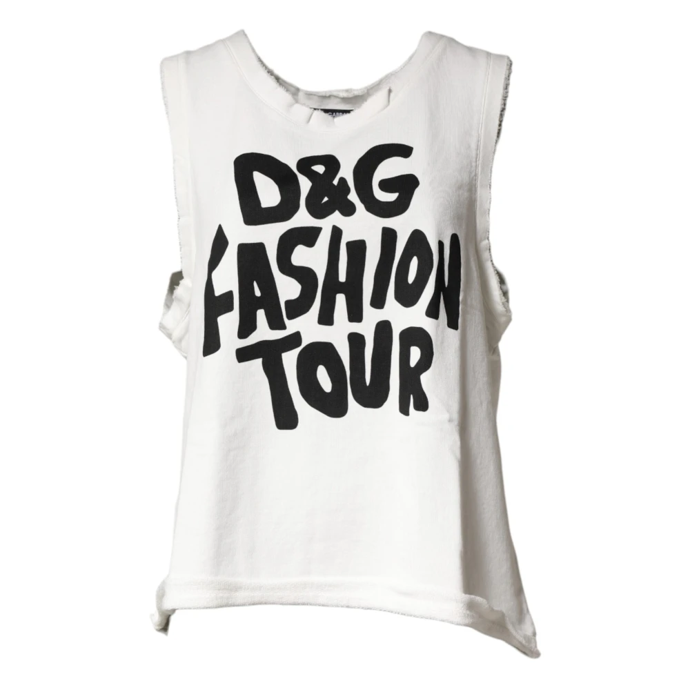Dolce & Gabbana Women's White Tank Top - Sleeveless Tops - S - Tops