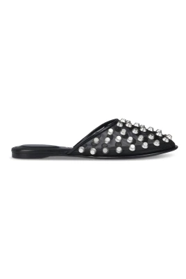 Svarta Platta Tofflor Sandaler