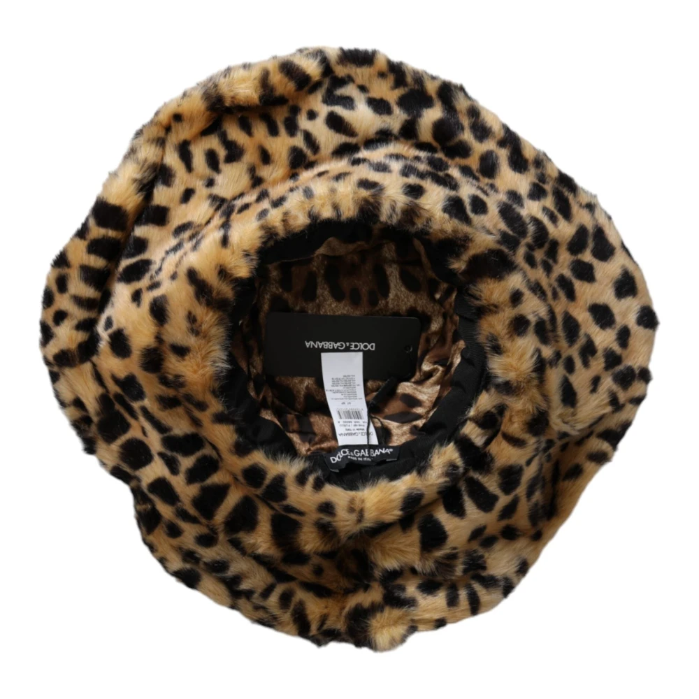 Dolce & Gabbana Luipaard Emmer Hoed Bruin Bont Brown Dames