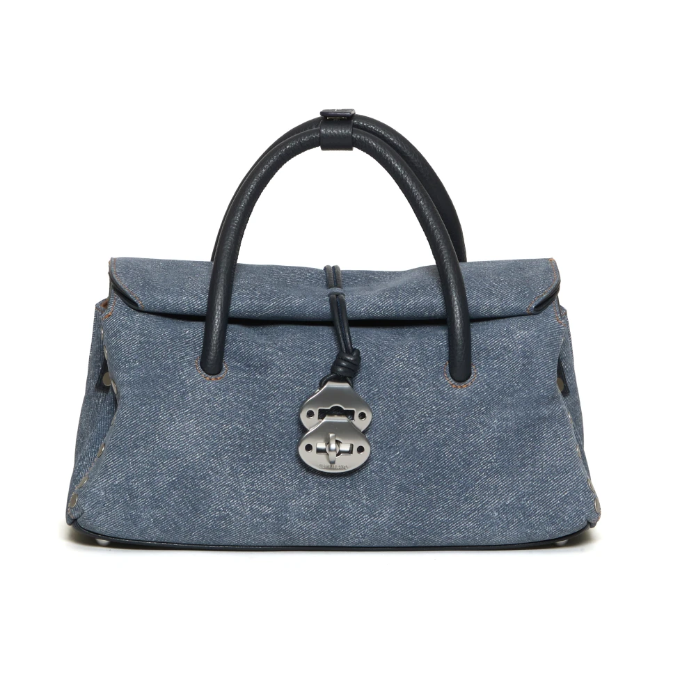 Zanellato Blauwe Canvas Schoudertas Elegantie Blue Dames