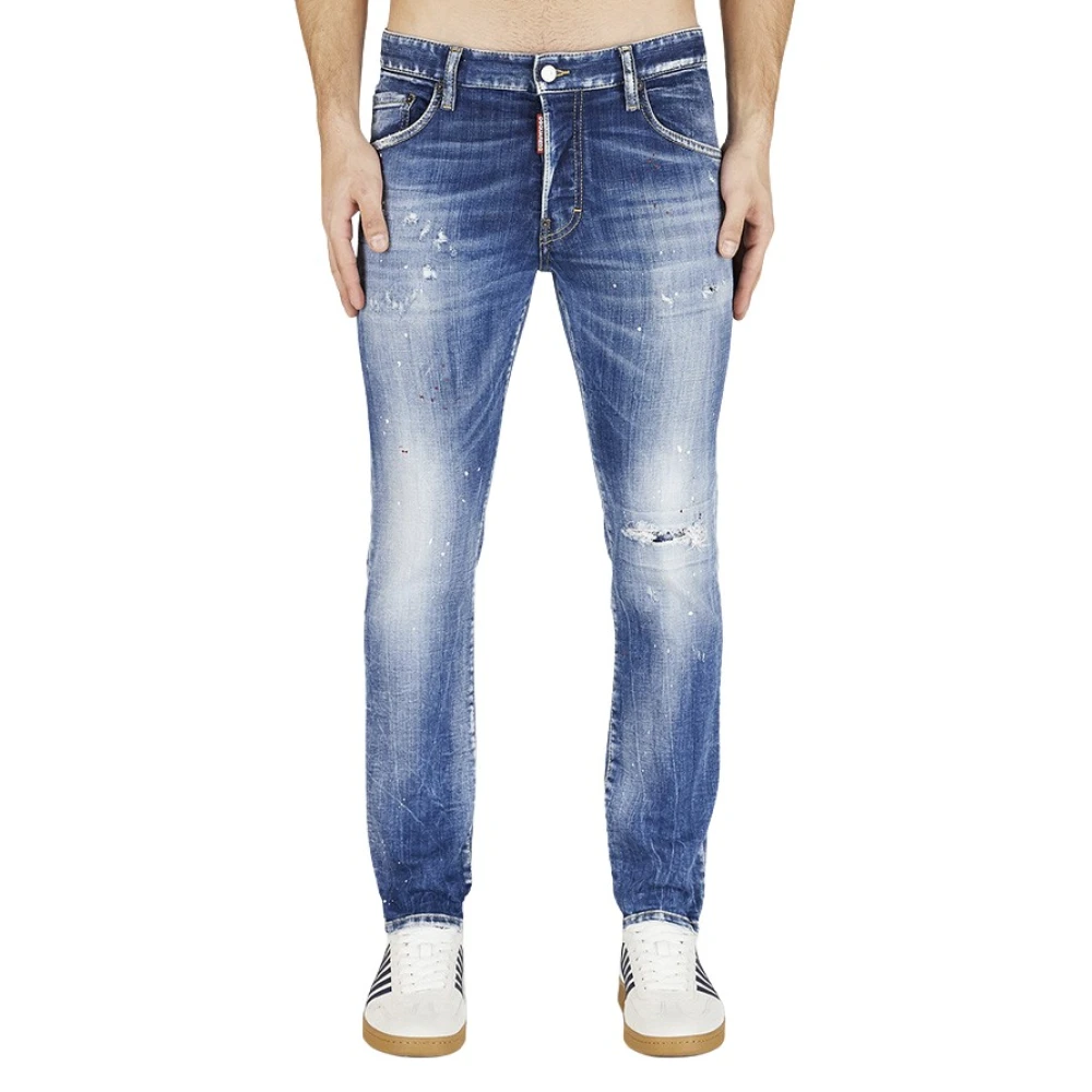 Dsquared2 Blauwe Skater Jeans met Distressed Look Blue Heren