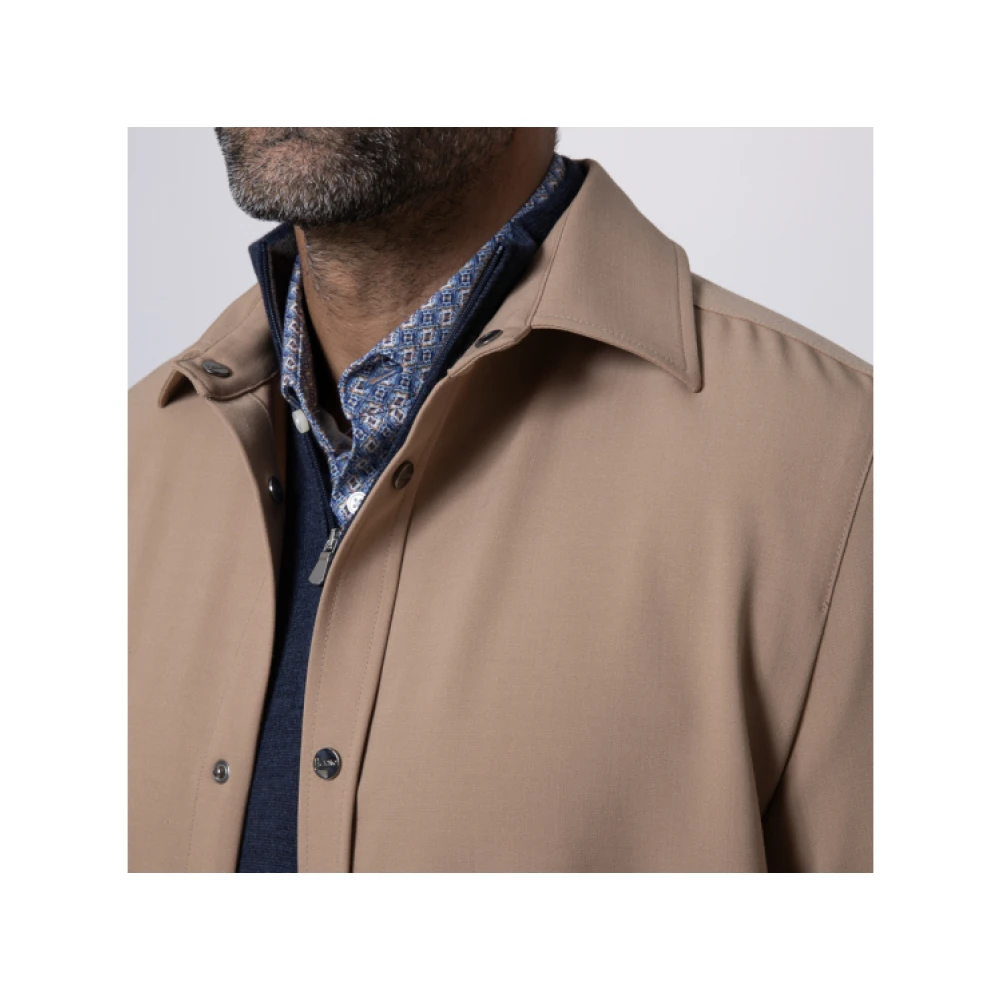 Herno Waterafstotende Shirt Jacket Klassieke Stijl Brown Heren